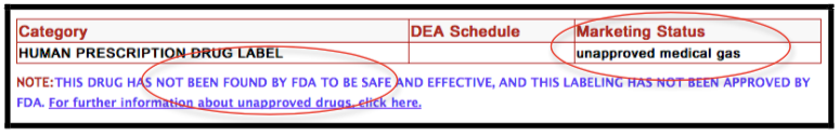 previous medical gas listing label