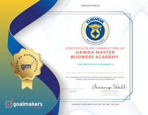 GAWDA MBA Certificate